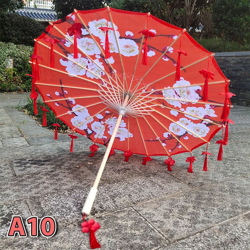 Silk Cloth Women Umbrella Cherry Blossoms Ancient Dance Umbrella Decorative Umbrella Chinese Style Oil Paper Umbrella