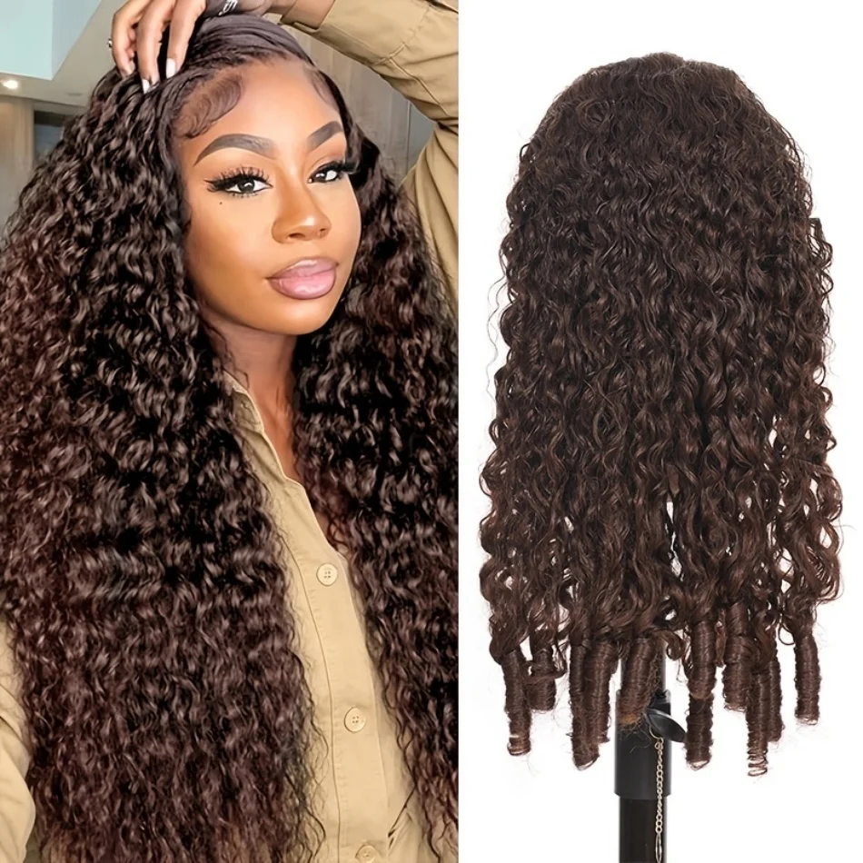 

13x6 13x4 HD Lace Frontal Wig Vietnamese Lace Front Raw Human Hair Wigs Chocolate Brown Burmese Curly Human Hair Wigs