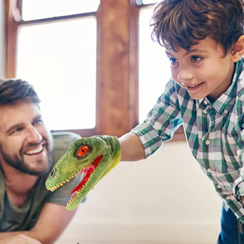 Dinosaur Hand Puppets Realistic Animal Hand Puppet Soft Dinosaur Head Hand Puppet Animal Puppets Interactive Teaching Props Toys