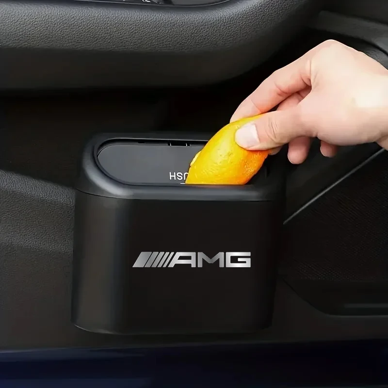 

Portable Hanging Mini Car with Lid Trash Can For Mercedes benz AMG W204 W203 W212 W211 W124 W210 GLC GLE CLA GLA W205 W211 W213