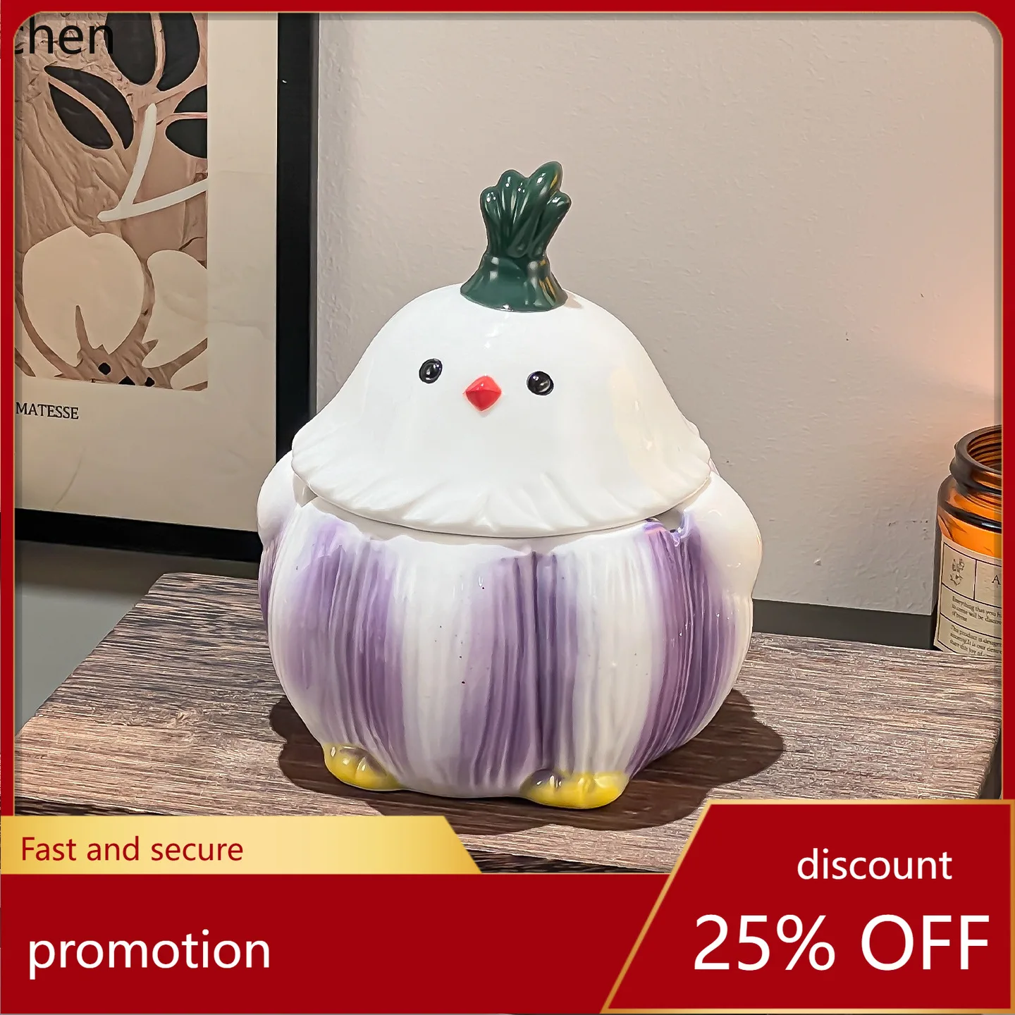 

Cz creative garlic bird ashtray ceramic with lid anti-ash household ashtray coffee table ornament