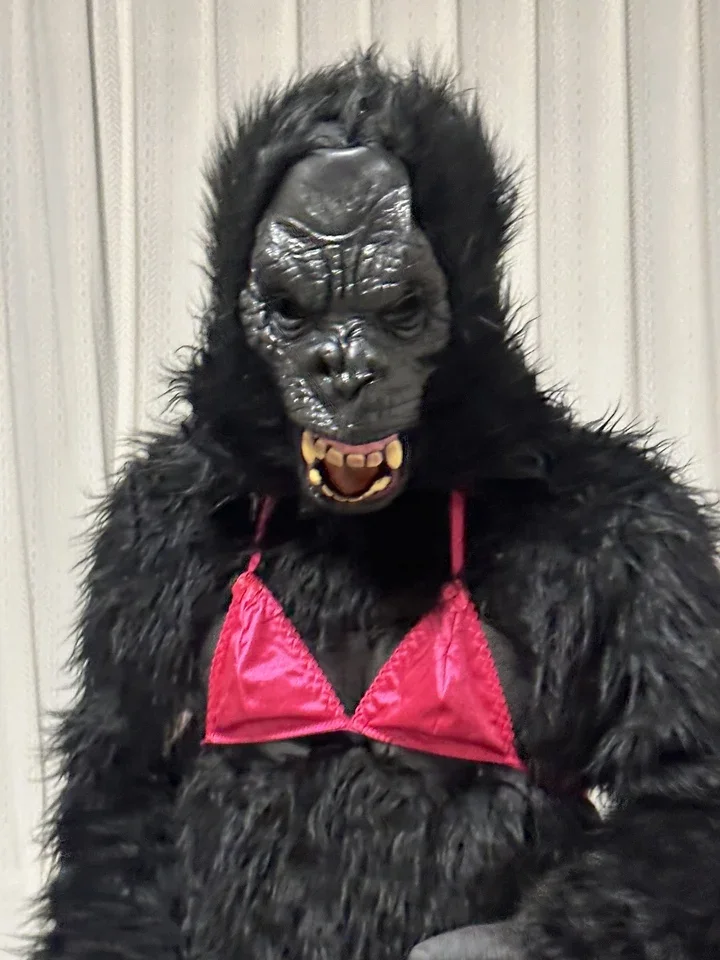 Gorila tik tok streaming ao vivo orangotangos cosplay mascote traje macaco simian monstros festival de natal adulto king kong outfit