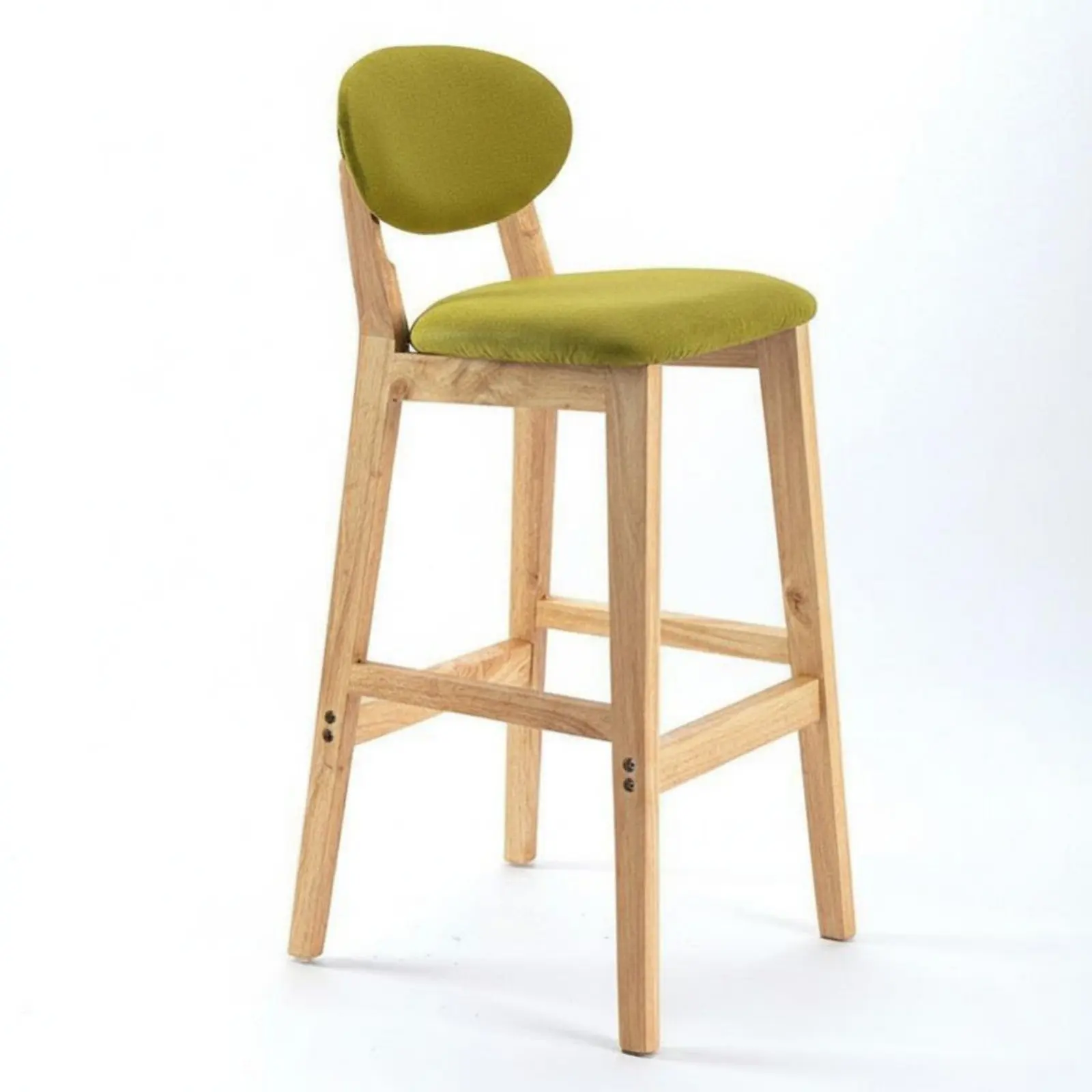 

Upholstered High Seat with Rear Rest Nordic Design Bar Stool Padded Pad Quiet Anti-Slip Pads for Entertainers, Kitchen Island
