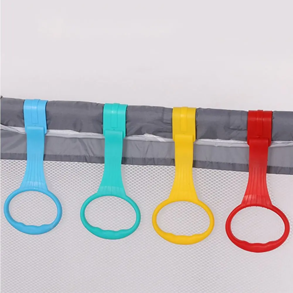 Baby Toys Plastic Pull Ring for Playpen Bed Accessories Solid Color Baby Crib Hooks Baby Pull Ring Pendants
