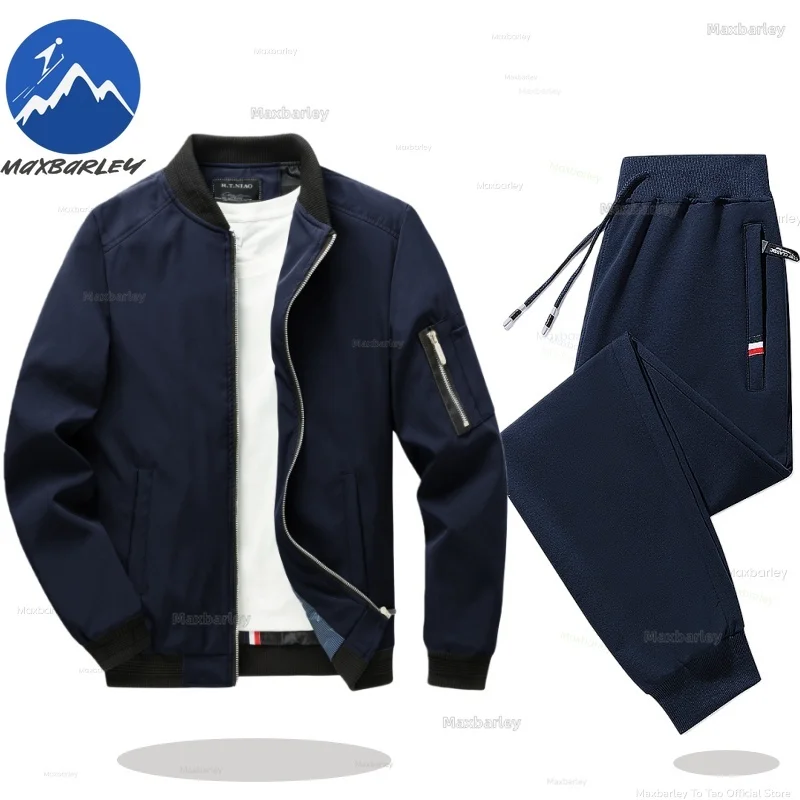 

Maxbarley Men Jacket Sports Suits Normcore Baseball Coat+Harem Pants 2-piece Set Autumn 2026 Casual Tracksuits Male Running Sets