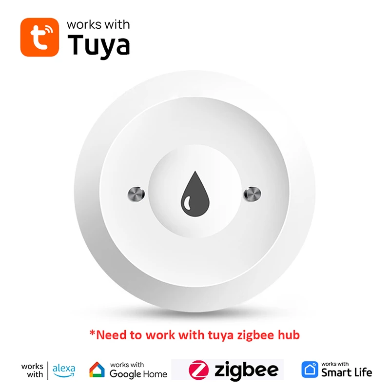 

Датчик воды Tuya Zigbee, детектор утечки воды, приложение для удаленного мониторинга для кухни/ванной комнаты, домашнего помощника со шлюзом Zigbee