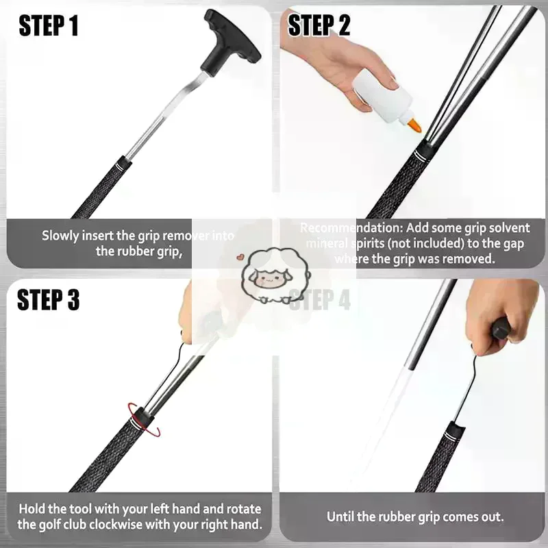 V-Groove Reusable Golf Grip Removal Tool for Quick and Safe Club Grip Changes Great for Golf Courses and Trainers