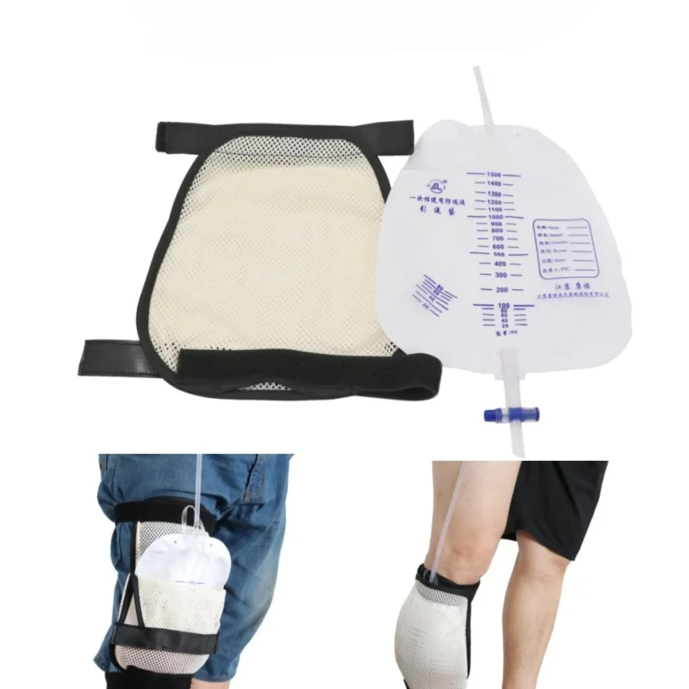 Support de sac de jambe de cathéter, support de sac de cathéter d'urine, sangle élastique universelle, grande capacité, accessoire de soins du stomie respirant