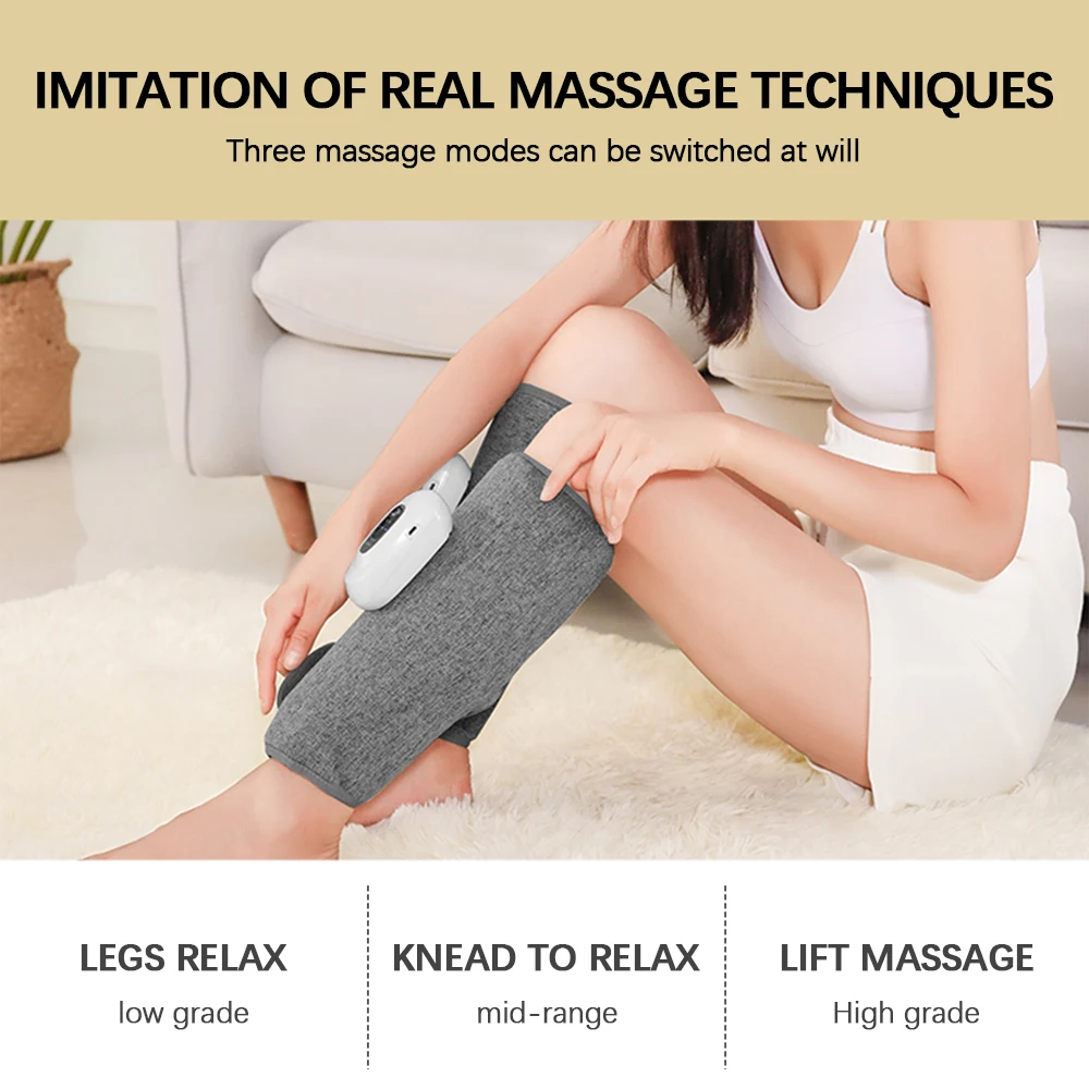 Wireless Smart Electric Leg Massager 3 Modes Air Pressure Compression Massager Arm Calf Muscle Pain Relief Massage Device