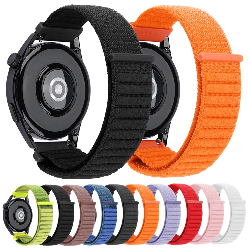 Pulseira de relógio inteligente de 22mm, pulseira de nylon para zeblaze vibe 7 pro/stratos 2/3 ultra além gts 3 gtr3 btalk3 2 pro lite