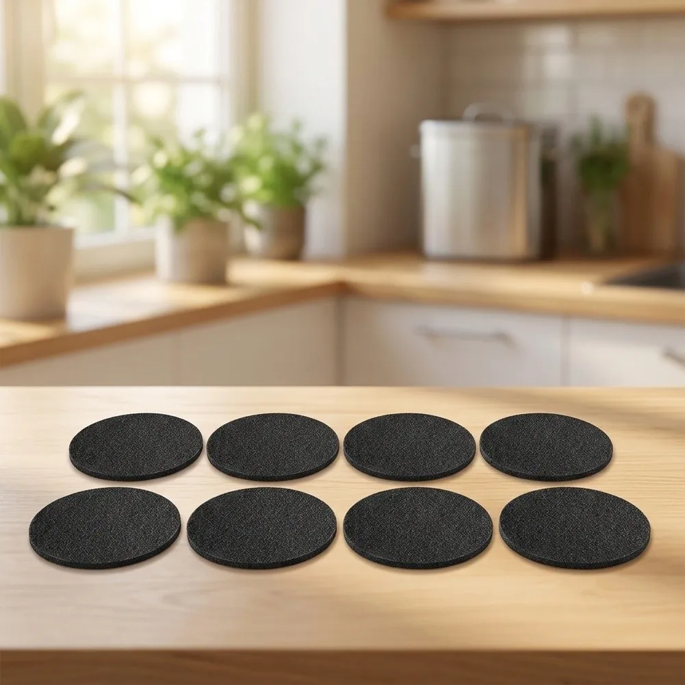 8 Pack Circular Activated Carbon Filters for Kitchen Compost Buckets Designed for Absorption and Maintaining Fresh Air