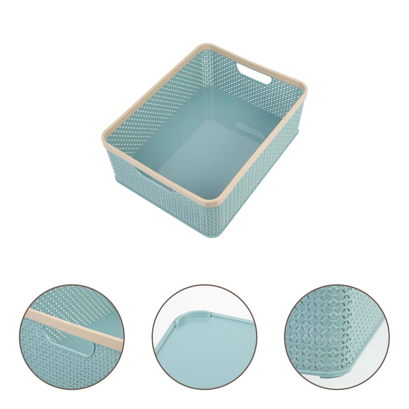 

Storage Box Wear-resistant Basket Toy Trash Can Closet Household Plastic Desktop Organizer Sundries Hollow-out