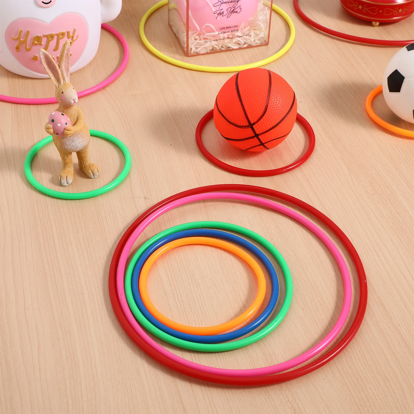 25 pçs virola interessante jogando brinquedos crianças interativo jogando para colorido ringtoss engraçado anéis portáteis