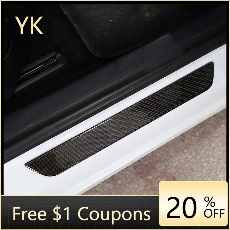 

For Tesla Model 3 2017-2021 Soft Carbon Fiber Car Sill strip Cover Trim Sticker Car Accessories