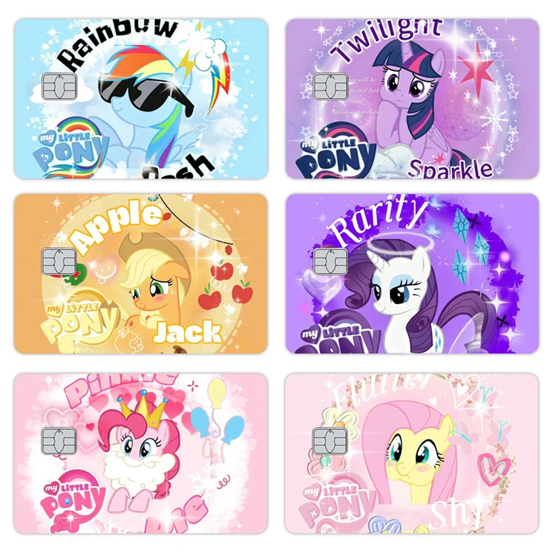 

Cartoon My Little Pony Credit Card Skin Stickers for Visa Debit Bank Charge Card Protective No Adhesive Residue Film Waterproof