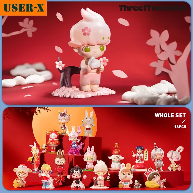 USER-X Three Two One Happy Chinese New Year Series Mystery Blind Box Action  Anime Toy Molly Dimoo Pcuky Bunny Yoki Figures Doll - AliExpress