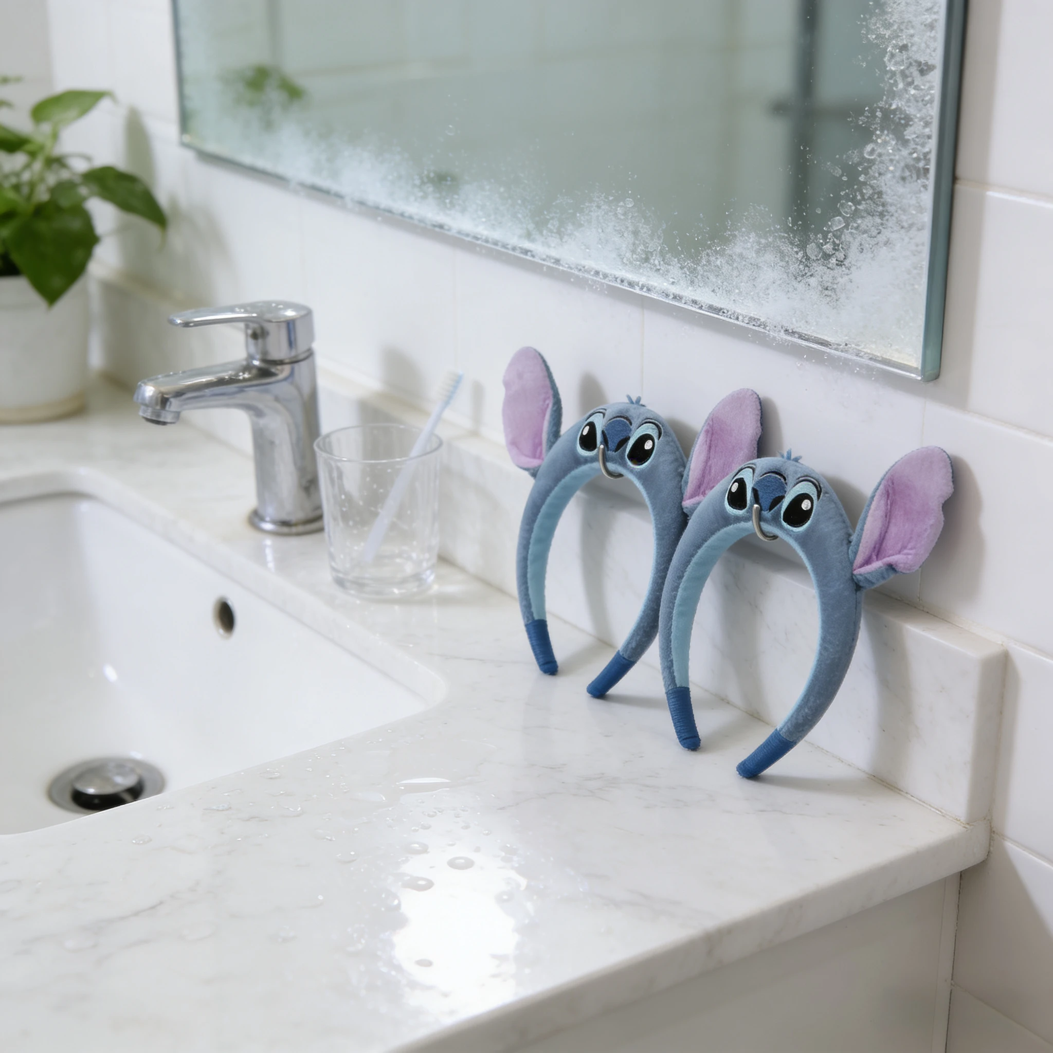 Diadema de Stich de Disney, diadema divertida de dibujos animados, diadema decorativa, diadema antideslizante de felpa, regalo para niñas, 1 ud.