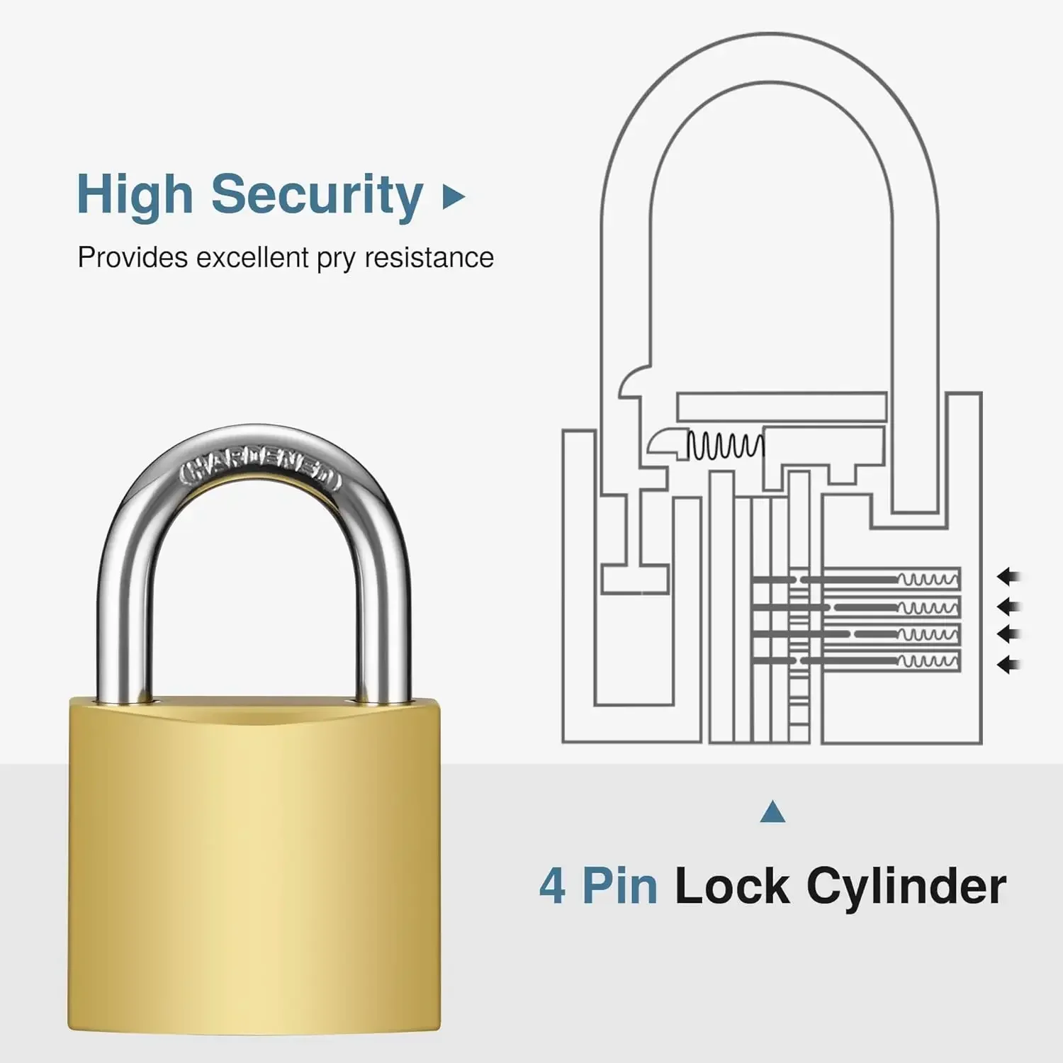 50mm Copper Padlocks Small Locks for Travel Backpack Luggage Case Locker Security Home Improvement Hardware Include 3 Keys