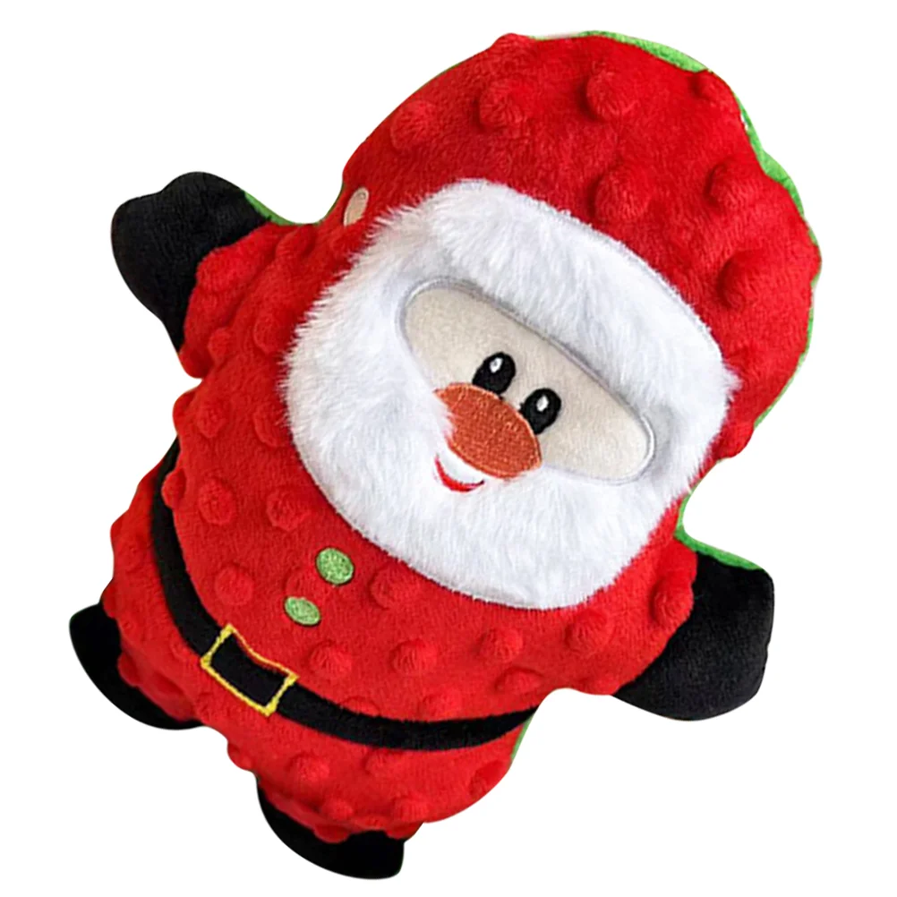 Christmas Elk Santa Style Squeaky Plush Dog Toy Cute Xmas Design Safe Soft Puppy Chew Decorative Training Play Toy