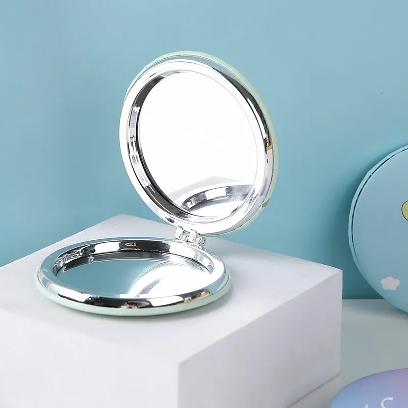 Circular Makeup Mirror Portable Portable Student Pocket Folding Mirror Beauty Makeup Makeup Princess Circular Mirror