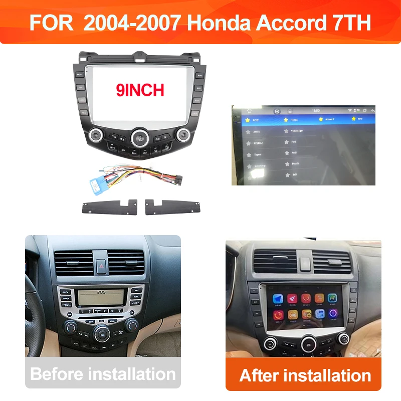 

Car Radio Fascia for Honda Accord 7TH 2004-2007 DVD Player Fascias Frame Stereo MP5 GPS Player Fascia Casing Frame Dash Cover