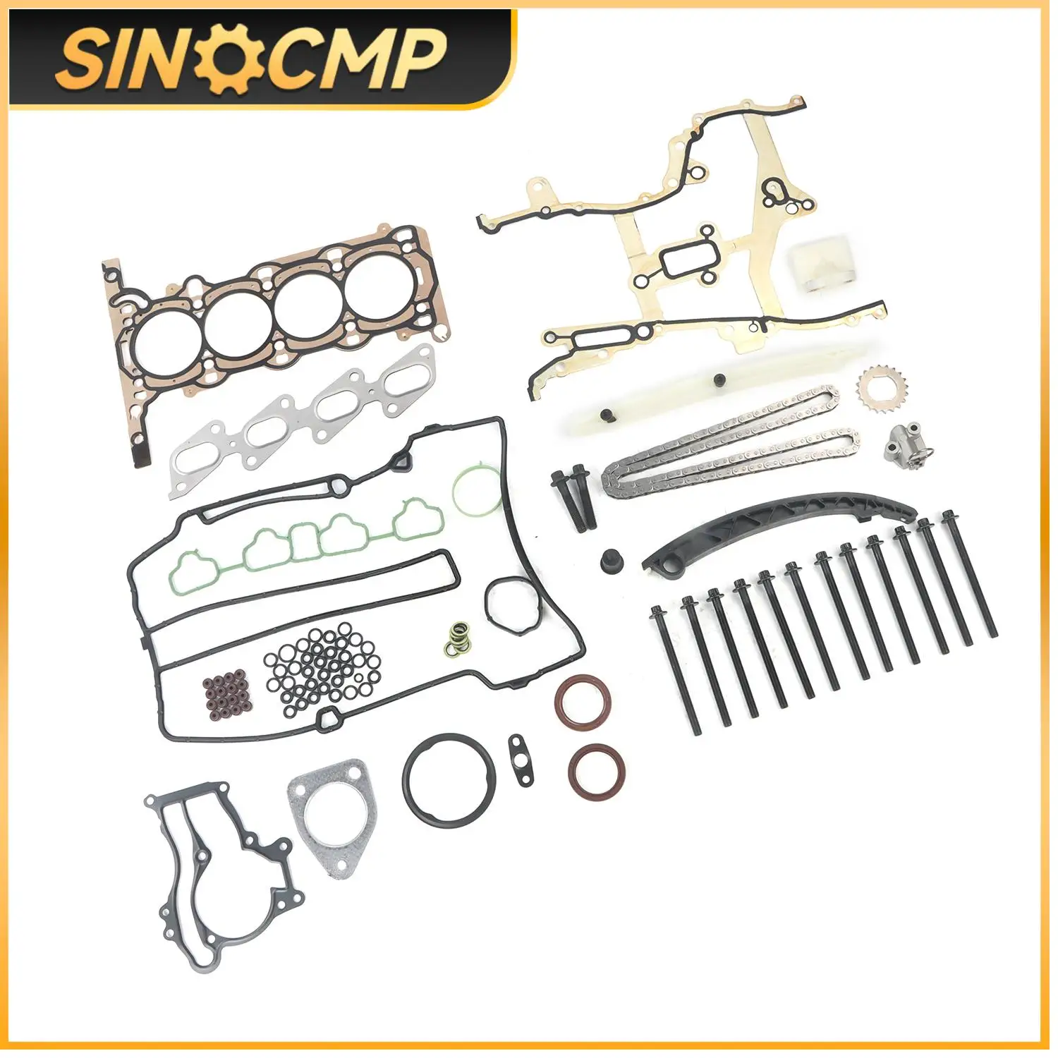 

1 комплект болтов прокладки головки блока цилиндров и комплект цепи ГРМ для Chevrolet Cruze 1.4L Turbo HSCV001 HS54898 HS31411 автозапчасти двигателя 2011-15