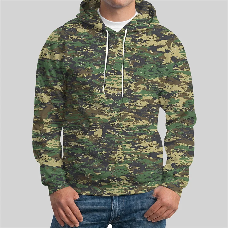 Camo Pattern Men\'s Casual Hoodies Autumn Winter Long Sleeve 3D Printed Outdoor Sports Sweatshirts 6XL Plus Size Street Hoodies