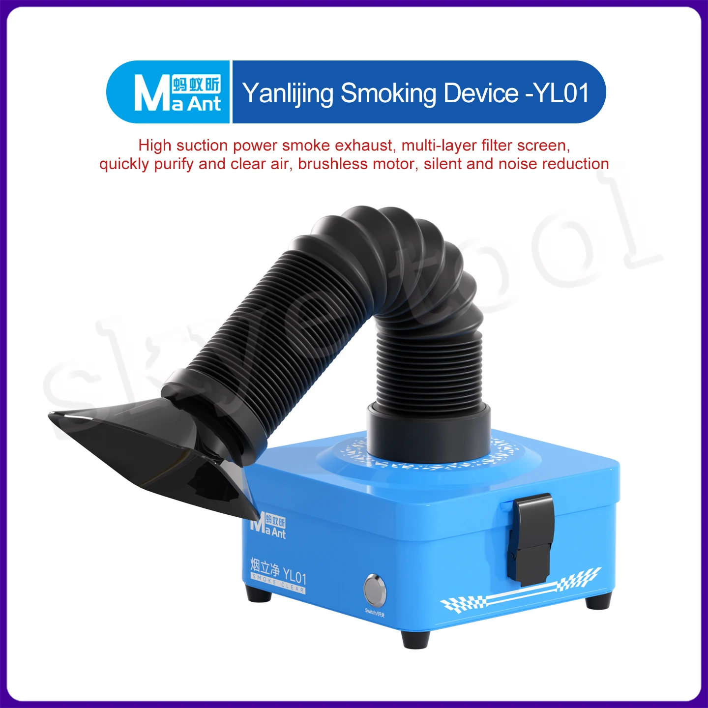 

Maant YL01 Big Suction Smoke Exhaust Device Mute and Flexible Smoking Device for Motherboard Soldering Desoldering Repair Tools