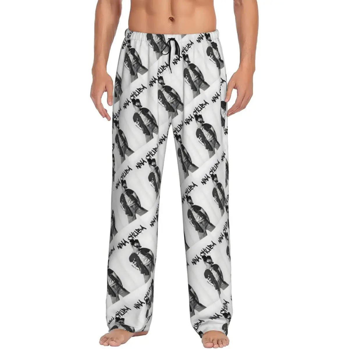

Мужские пижамные штаны Нины Чuba с принтом на заказ, одежда для сна для певицы, штаны для сна с карманами