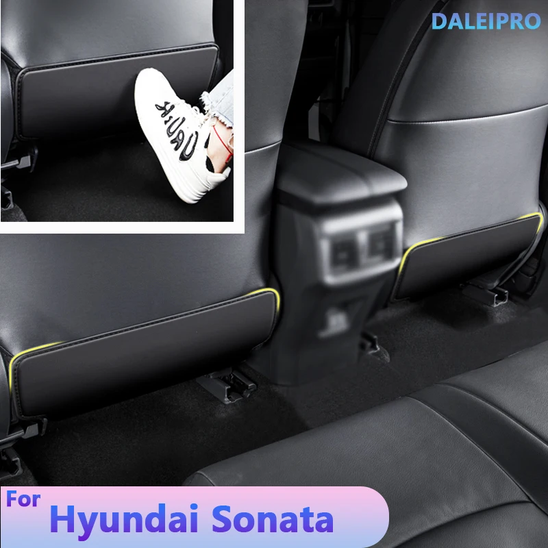 For Hyundai Sonata YF 2011 2012-2014 Car Seat Cover Seat Backs Anti Kick Mat Protector Pad Microfiber Leather Protection Cover 