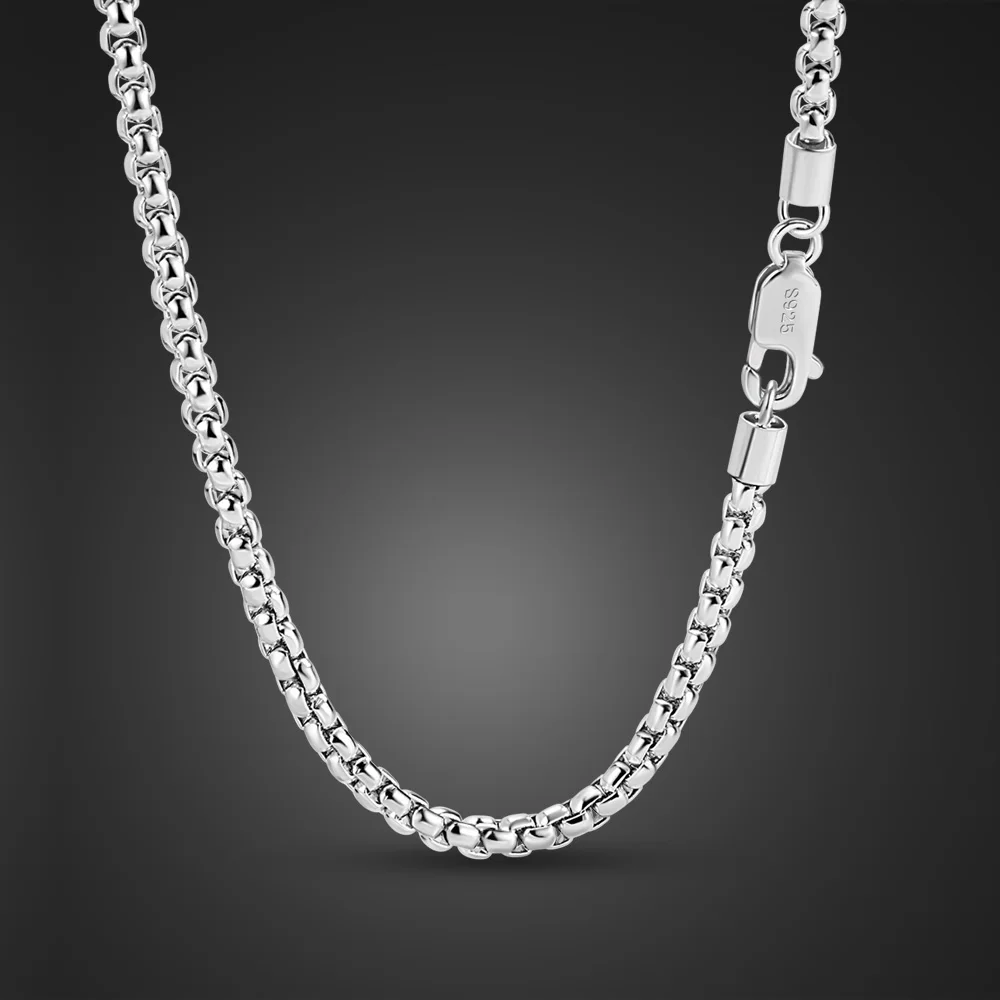 Women's 925 Sterling Silver Dainty Box Chain Clavicle Choker Elegant Simple Versatile Basic Layering Fine Jewelry for Daily Wear