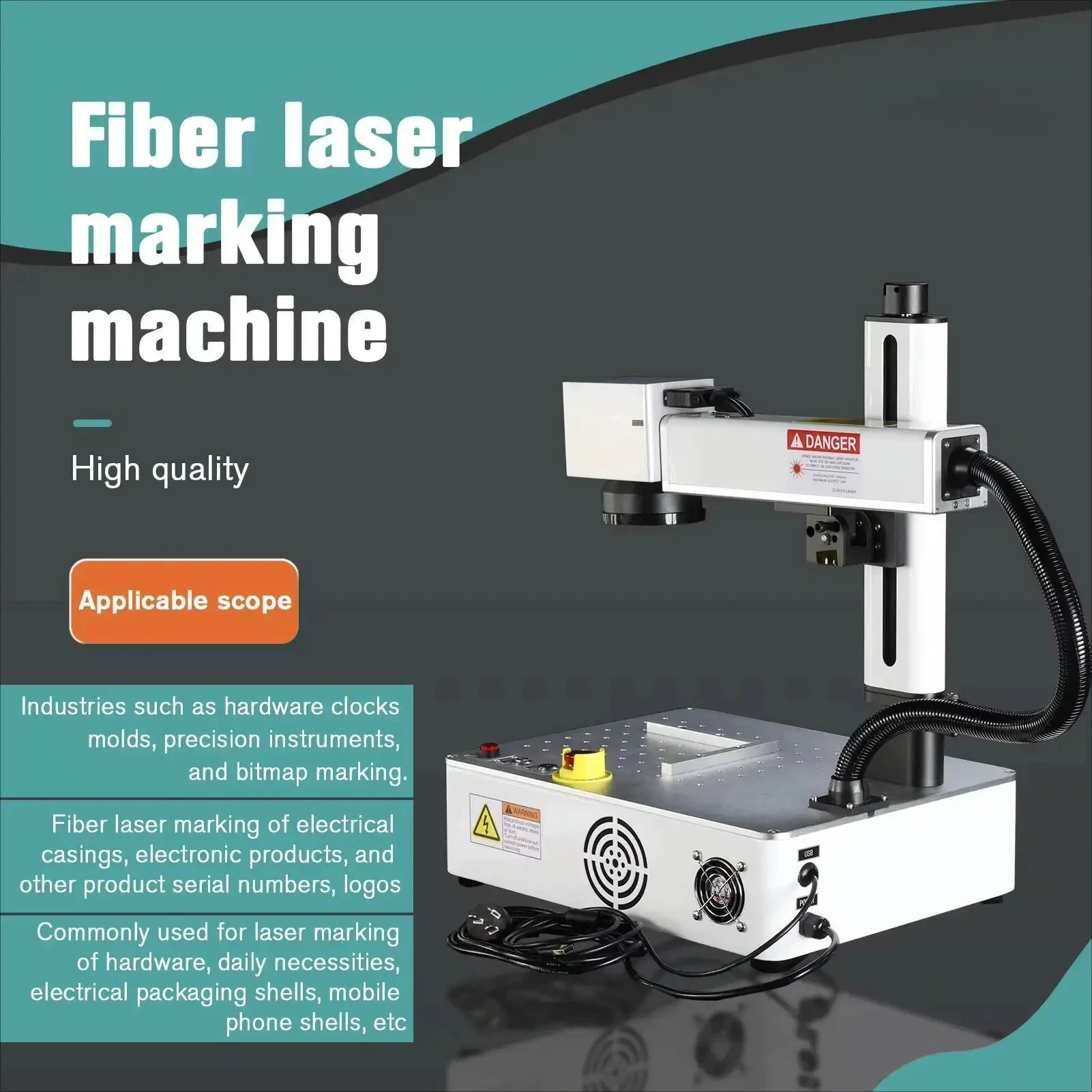 D New 20W 30W 50W Fiber Laser Marking Hine For Marks Metal Quickly And Clearly