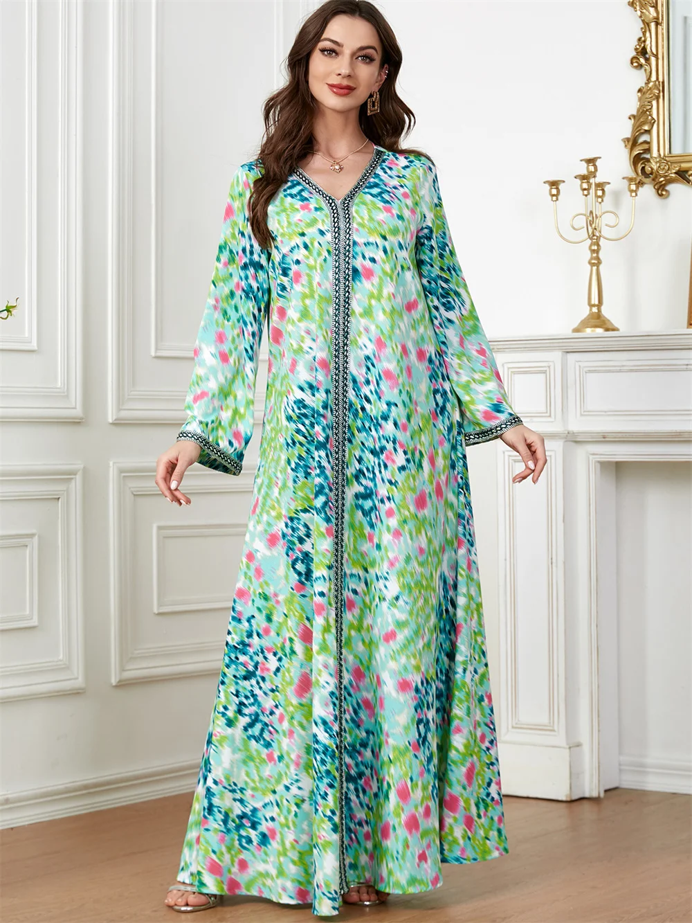 2024 New Modest Eid Dubai Luxury Abayas For Women Party Dress Muslim Robe Elegant Kaftan Abaya Ramadan Jalabiya Caftan Morocco