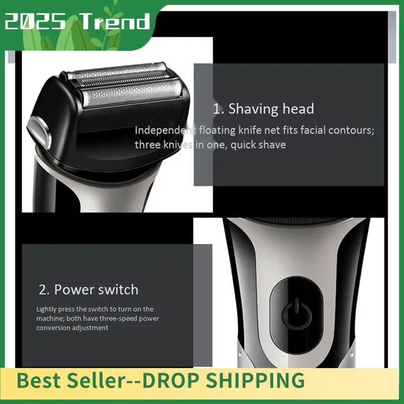 ATP34!- Reciprocating Shaver USB Charging Hair Cutting Machine Men Beard Trimmer