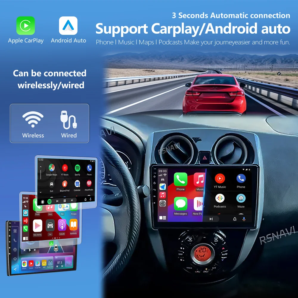 Android 16 Carplay Auto 2K Screen Car Intelligent Systems Player 2Din Head Unit For Nissan Note 2 E12 2012-2021 Autoradio Stereo