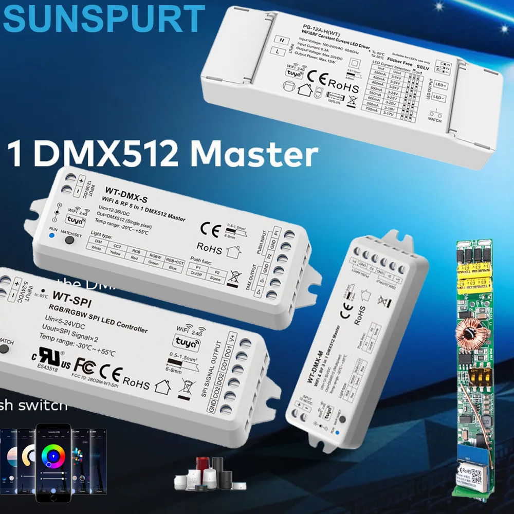Skydance 12W WiFi & RF Constant Current LED Dimming Driver 9-45V 100-450mA 3-24V 350-700mA Remote Tuya PB-12A-H(WT) PB-12A-L(WT)