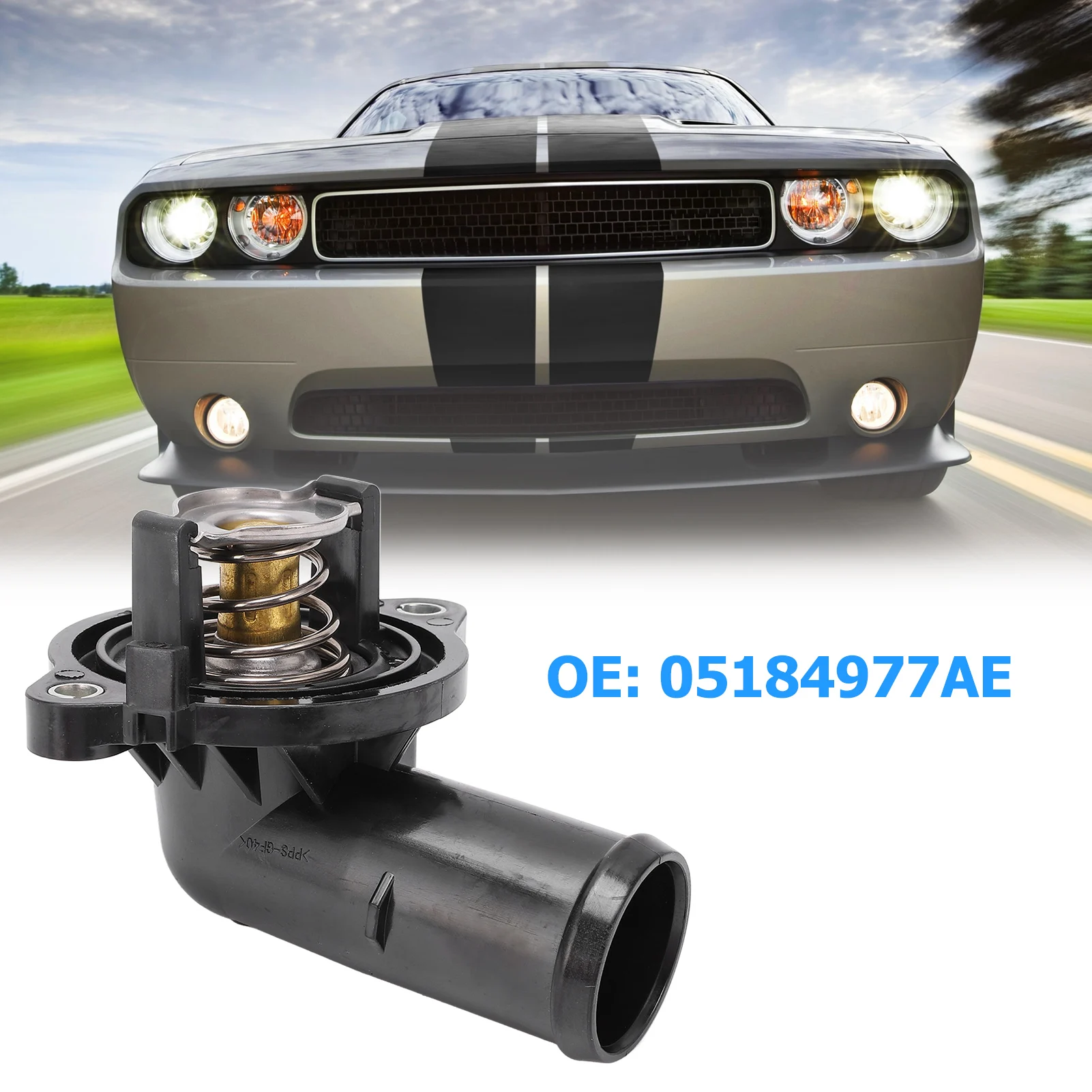 

Engine Coolant Thermostat Housing Assembly 05184977AE Replacement For Chrysler 300 3.6L V6 2011‑2018