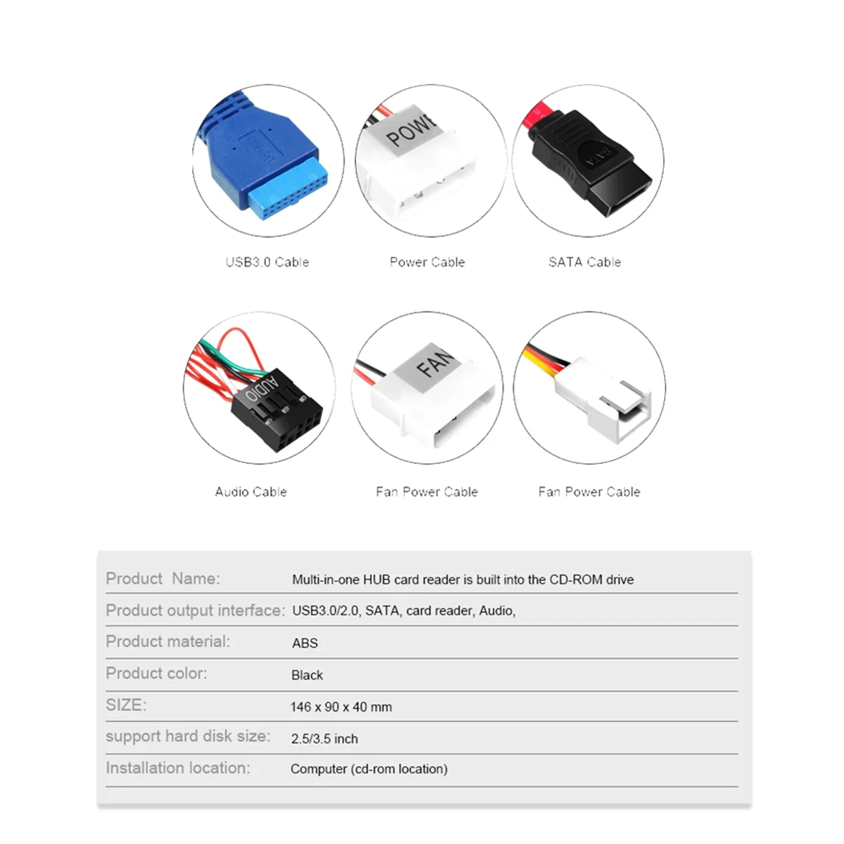 B64C5.25 Inch Media Dashboard with USB 2.0/3.0 E-SATA SATA Multi-Card Reader for Desktops