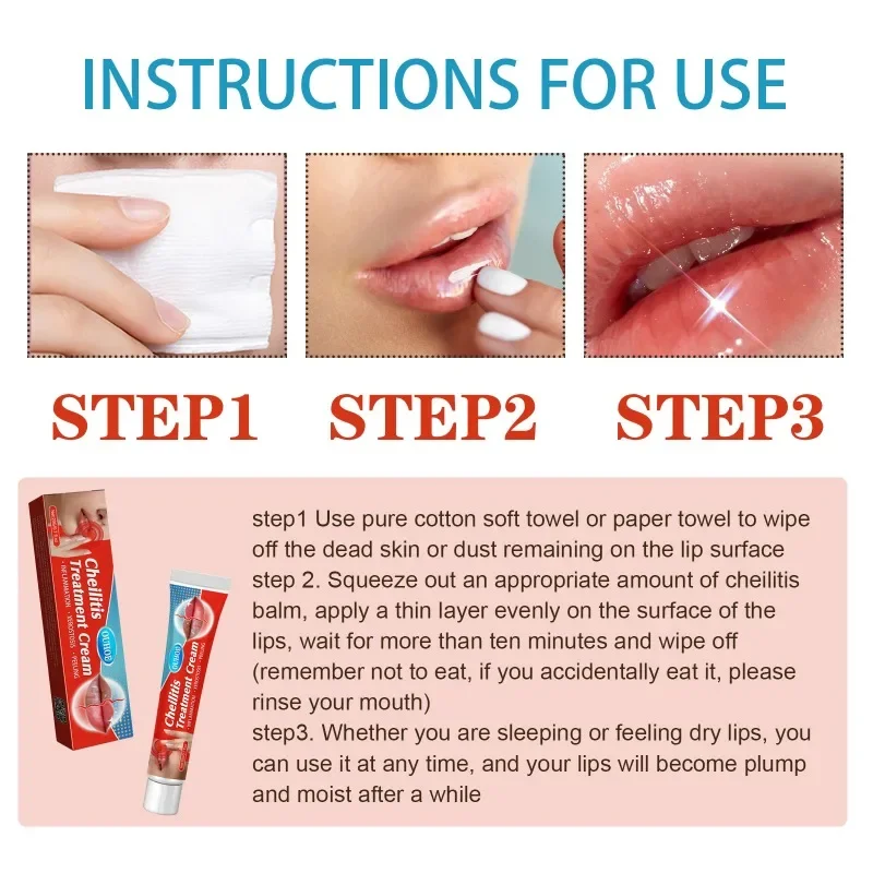 Cold Sores Lip Cheilitis Treatment Cream Herpes Antibacterials Ointment Chapped exfoliating fade Lip line moisturizing care balm