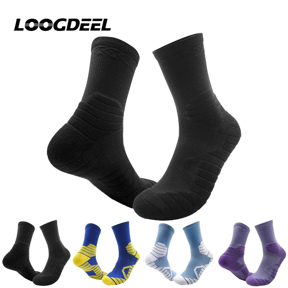 

Loogdeel мужские профессиональные баскетбольные носки мужские спортивные носки для бега детские носки до середины икры с толстым полотенцем снизу для бадминтона