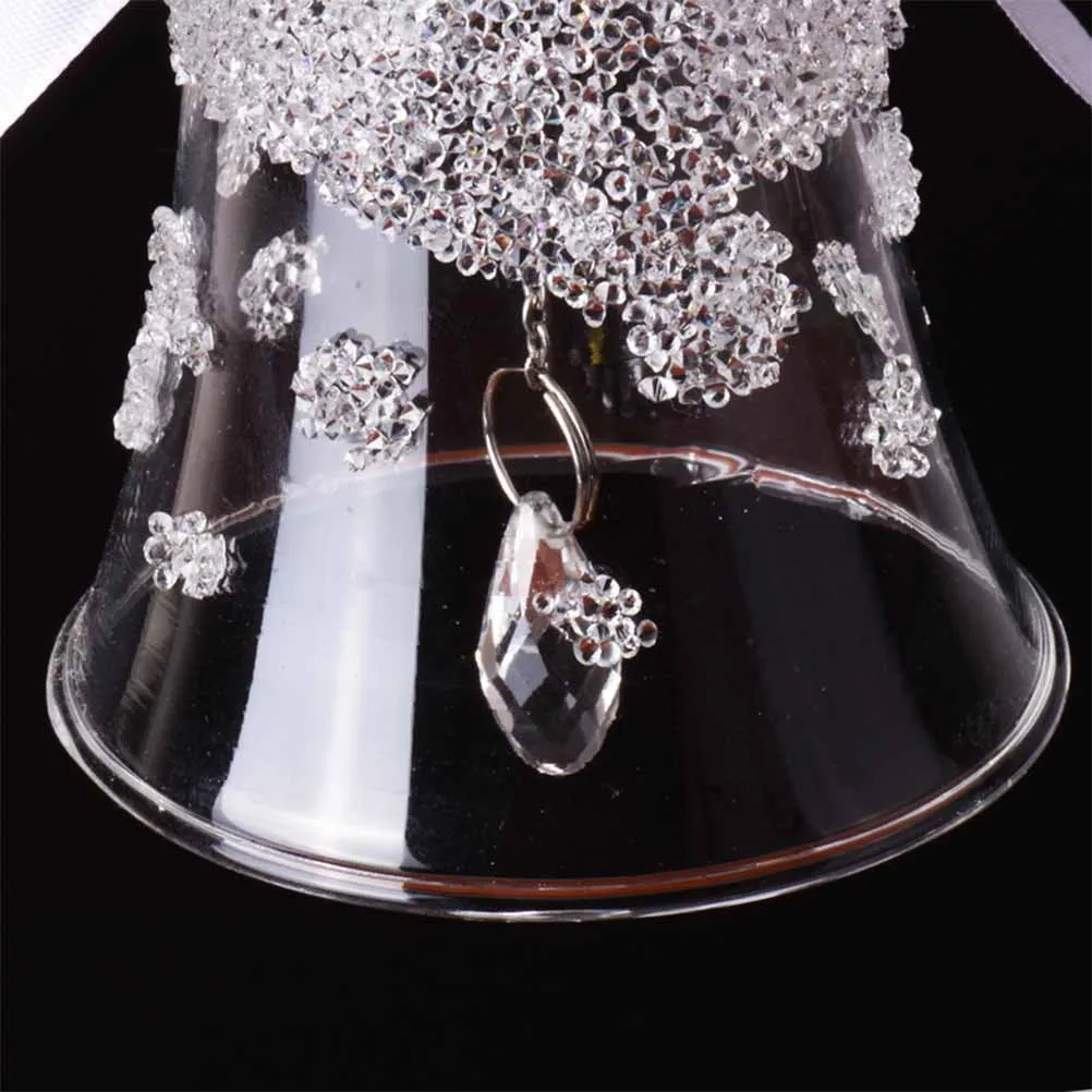 

1Set Wind Chimes Car Hanging Accessories Transparent Crystal Bells Polished Anti-Oxidation Design