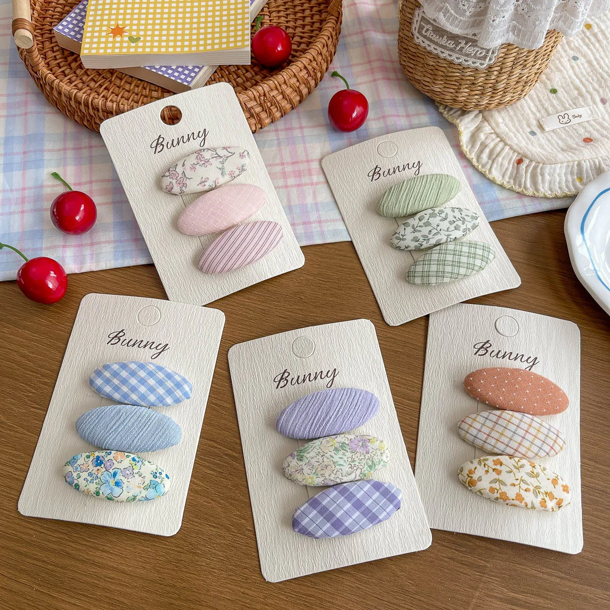 

3pcs Plaid Oval BB Clip Sweet Bangs Side Clip Barrettes Headwear Hairclip Girl Hairpin Kids Headwear Children's Hair Accessories