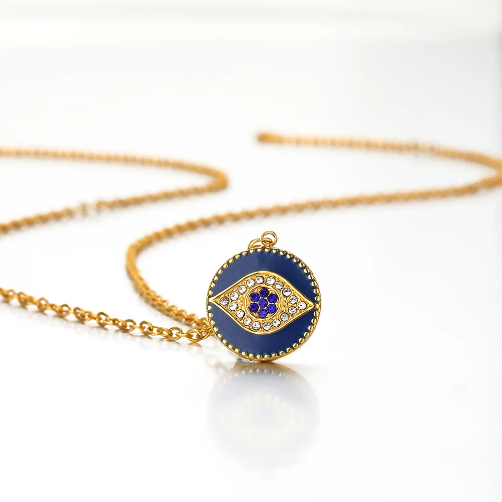 5Pcs Zircon Eyes Charms Stainless Steel 18k Gold Personalized Pendant Bulk for DIY Women Jewelry Findings Necklace Anklet Making