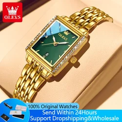 OLEVS-Reloj de pulsera de cuarzo para mujer, accesorio de lujo, resistente al agua, luminoso, con fecha automática, marca Original, elegante, 9995, 2024