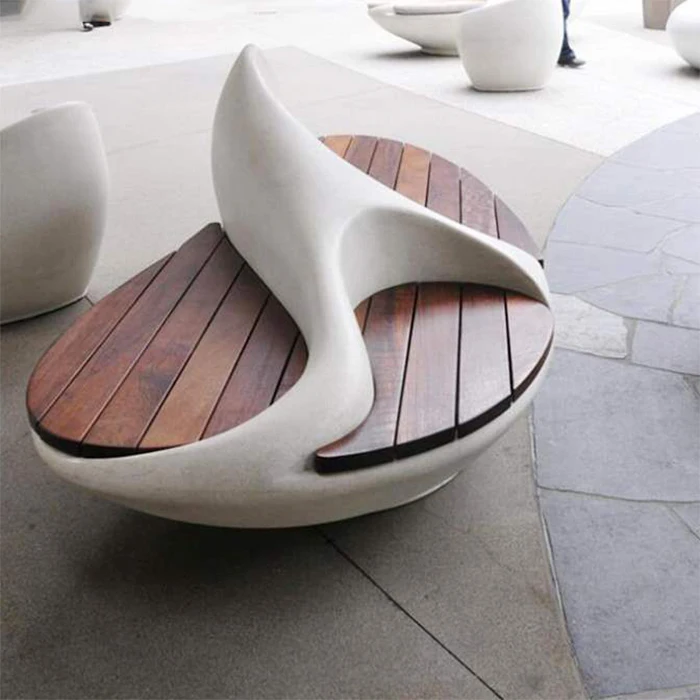 Y063 custom professional fiberglass indoor lounge furniture triangular backrest garden set leisure seat chair