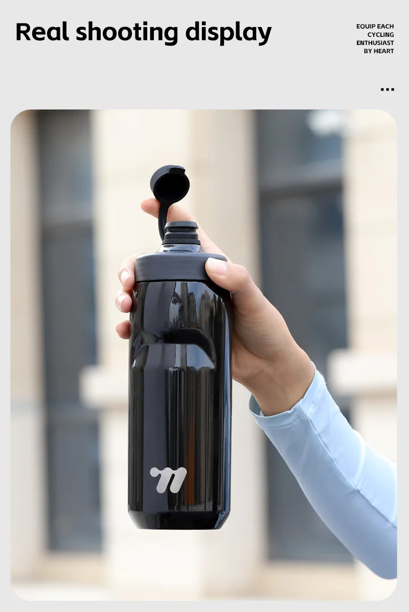 WEST BIKING Isolierte Fahrrad-Trinkflasche, kälteisolierend, 304 Edelstahl-Vakuumflasche, Doppeldeckel, für Rennrad und Mountainbike, zur Flüssigkeitszufuhr – Detail 17