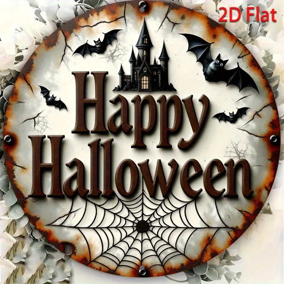 لافتة إكليل الهالوين القوطية - ديكور مسطح خفيف الوزن ثنائي الأبعاد للمنزل والقلعة في الداخل #1