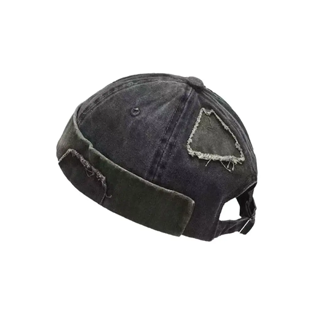 Casual Retro Brimless Hat Vintage Adjustable Beanie Hat Rolled Cuff Docker Cap Unisex