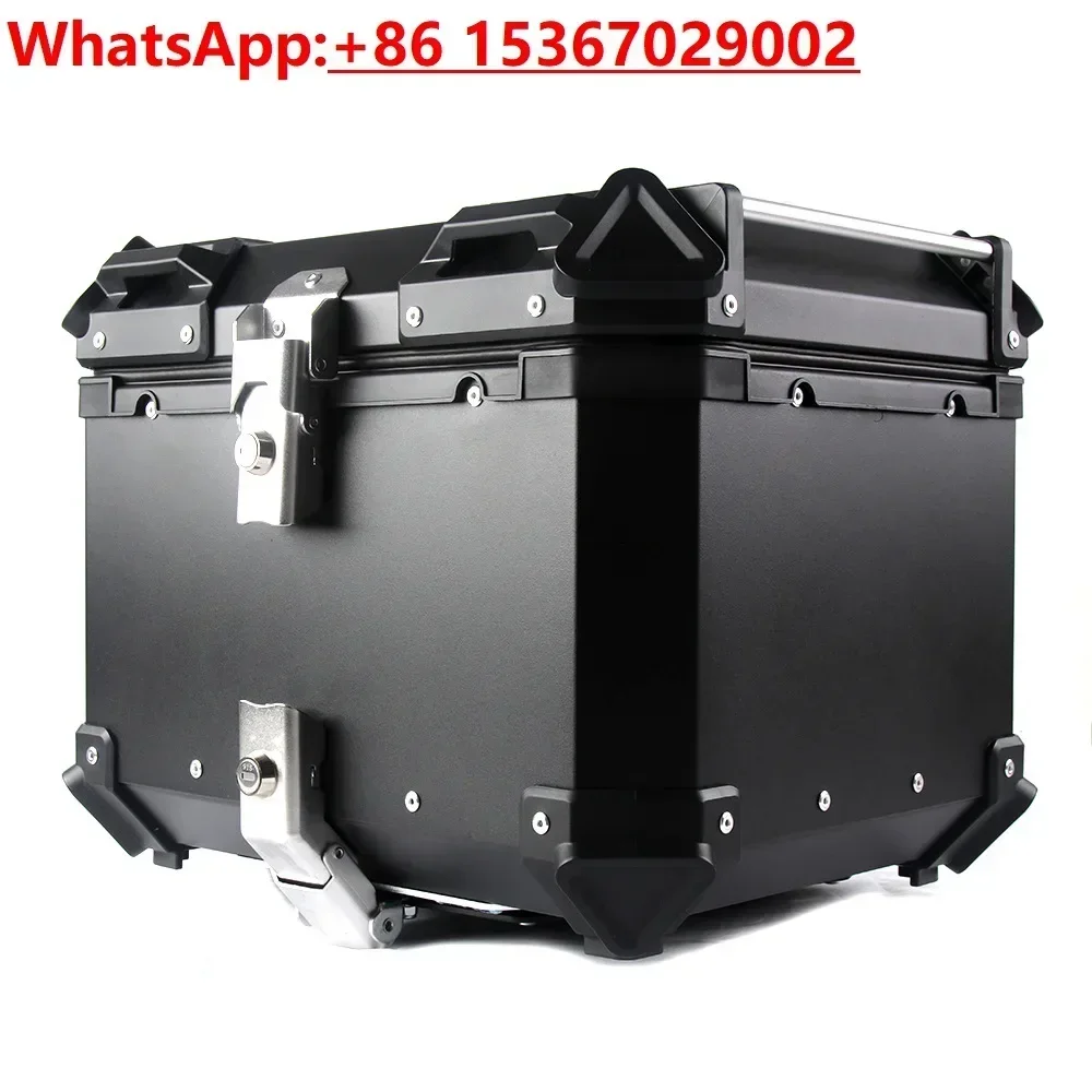 Motorcycle trunk storage box Waterproof quick-release aluminum alloy tail box with backrest 45L/55L/65L storage box