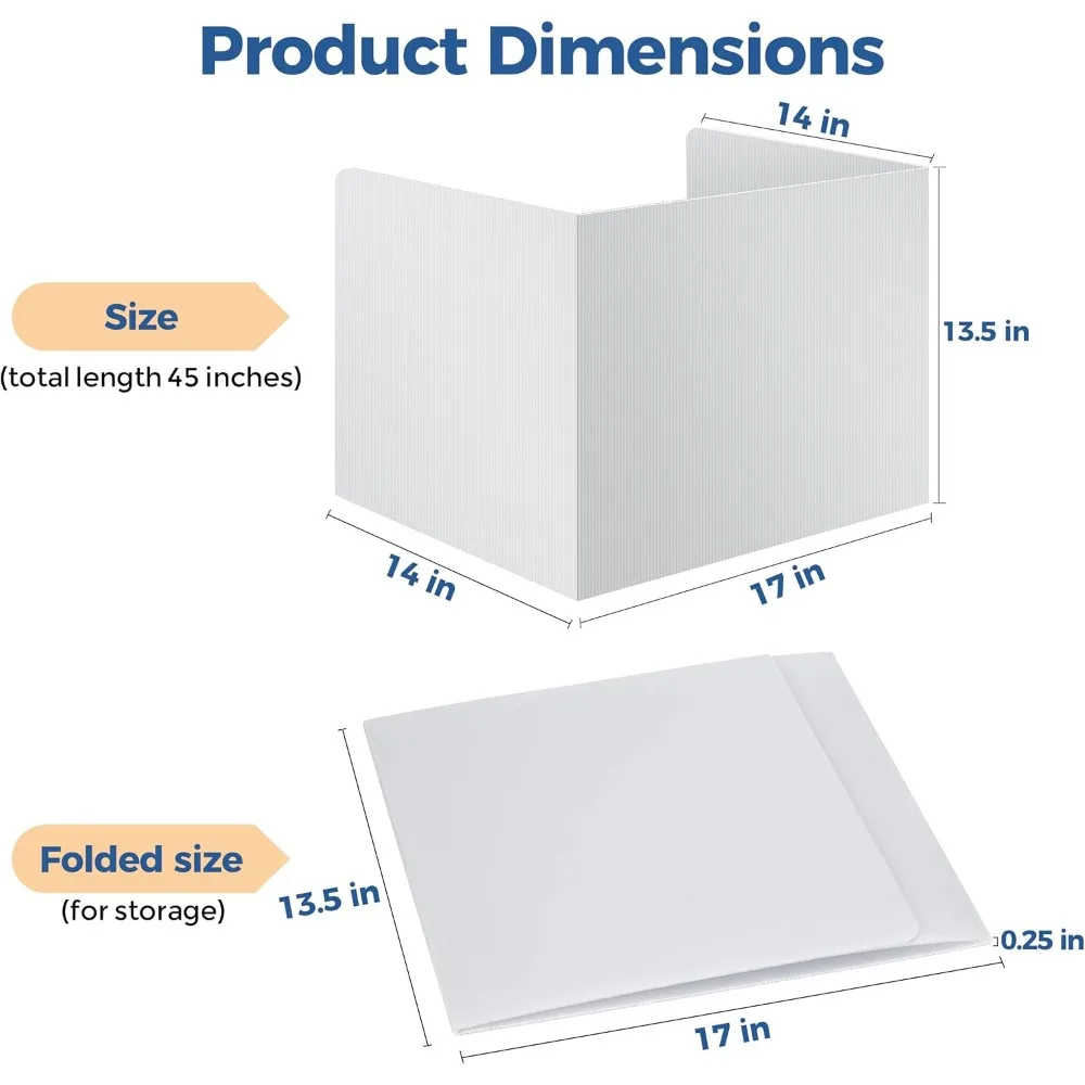 22 Pack Classroom Privacy Shields for Student Desks - Easy Clean Plastic Sneeze Guard Desk Divider Study Carrel with Labels